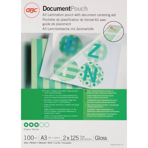 Lamineerhoezen gbc a3 303x426mm 2 x 125 (250) micron
