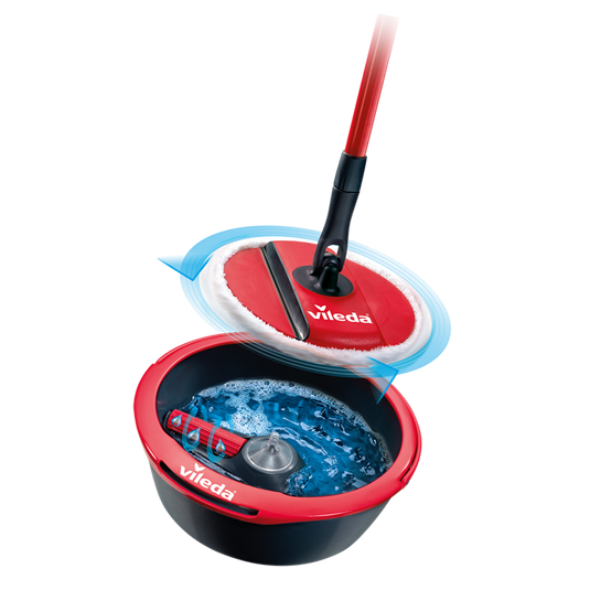 Vileda spin clean - mopset - altijd schoon pad - plooibare kop in microvezels 2in1