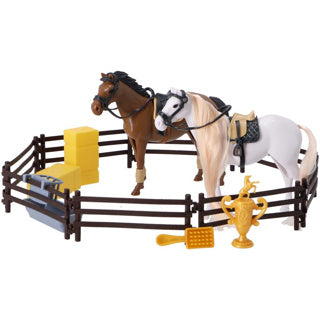 Paarden speelset met accessoires | 2 stuks