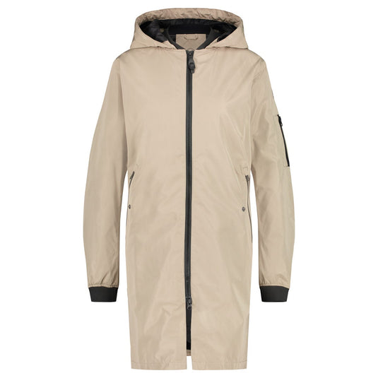 Puch lang bomber regenjas dames cement