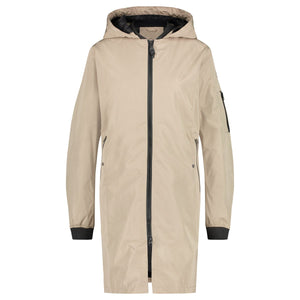 Puch lang bomber regenjas dames cement