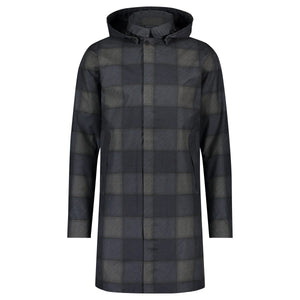Puch mac regenjas heren blauw marineblauw ruit