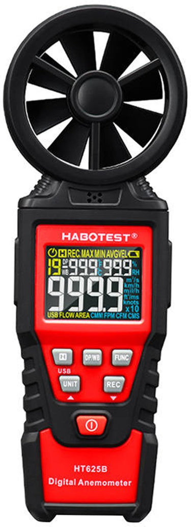 Habotest windsnelheidsmeter digitale anemometer ht625b voor toepassingen