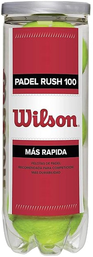 Wilson padel rush100 padelballen koker 3-stuks