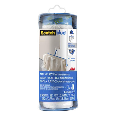 3m 1063190 - scotchblue dispenser folie voorgetapete 270 cm x 17 m | 3 stuks