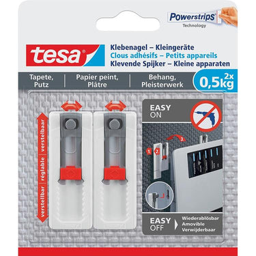 Tesa verstelbare nagel behang pleister in hoogte en breedte verstelbaar – 0,5 kg spijker