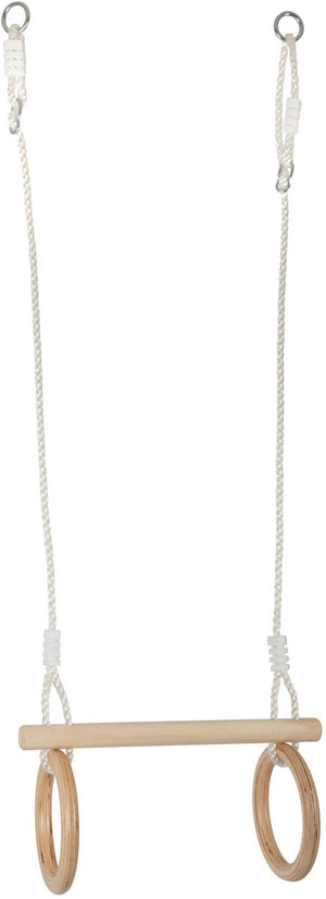 Small foot - houten trapeze met gymnastiekringen, 100cm