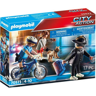 Load image into Gallery viewer, Playmobil City Action Politie Achtervolging van de Zakkenroller 70573
