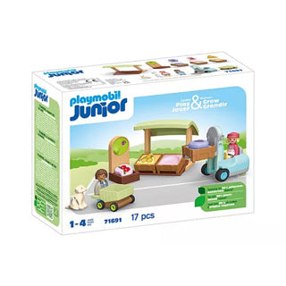 ギャラリービューアに画像をロードする, Playmobil 1.2.3. biologische marktkraam en heftruck - 71691
