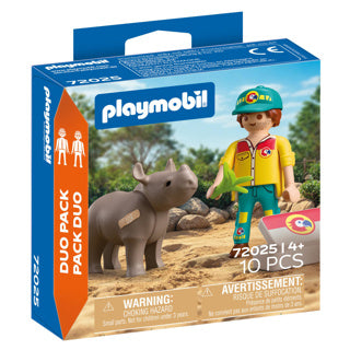 Chargez l'image dans la visionneuse de la galerie, Playmobil 72025 duopack ranger met neushoorn | 2 stuks
