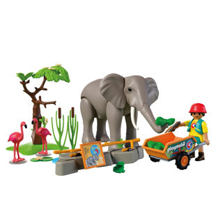 Afbeelding laden in galerijviewer, Playmobil 72068 olifant met dierenverzorger | 2 stuks
