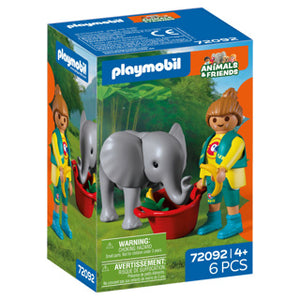 Playmobil 72092 dierentuin babyolifant en dierenverzorger | 2 stuks