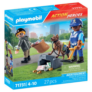 Load image into Gallery viewer, Playmobil 71731 politiehond met boef | 2 stuks

