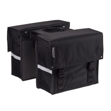 Bagoo dubbele fietstas bisonyl zwart inhoud 34l
