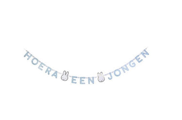 Haza letterslinger nijntje baby blauw hoera een jongen geboorte 210cm