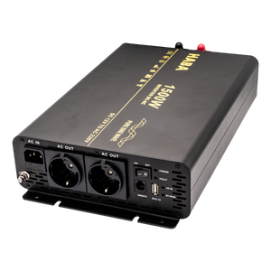 Pure sine wave omvormer camper en caravan - 1500w met ac-prioriteit