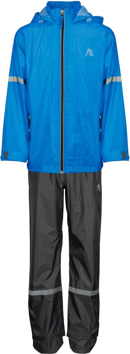 Ralka regenpak waterdicht ademend - junior - reflectie - blauw - 152