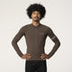 Solid fietsshirt lange mouwen performance ground coffee heren