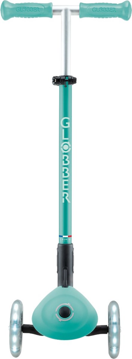 Globber 3-wiel step - primo foldable plus lights mint - munt - lichtgevende wielen - vouwbaar - in hoogte verstelbaar - vanaf 3 tot 9 jaar