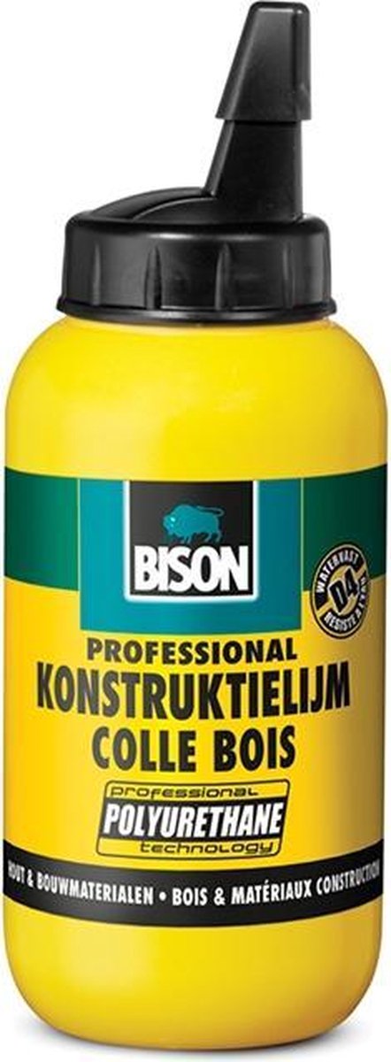 Afbeelding laden in galerijviewer, Bison konstruktielijm flacon 750 g, watervaste, houtkonstruktlielijm, bruist licht, overschilderbaar, binnen en buiten, d4, sterker dan hout, waterbestendig
