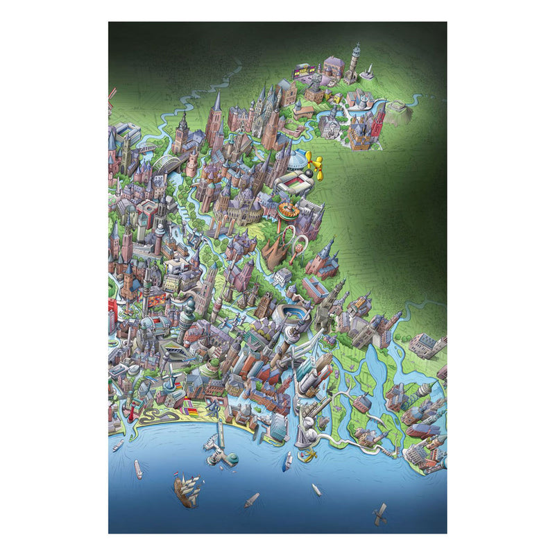 Load image into Gallery viewer, Legpuzzel nederland in vogelvlucht, 1000st.

