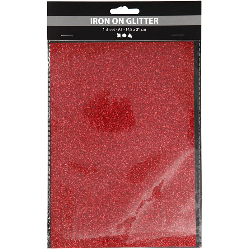 Load image into Gallery viewer, Https: www.cchobby.nl opstrijkfolie-a5-vel-148x210-mm-glitter-rood-1-vel
