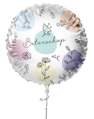 Haza folieballon bloemen beterschap ã˜45cm