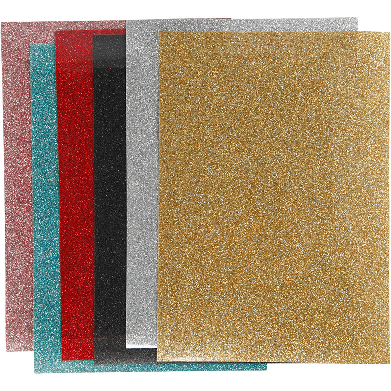 Load image into Gallery viewer, Creativ company https: www.cchobby.nl opstrijkfolie-vel-148x210-mm-glitter-diverse-kleuren-6-vel-1-doos
