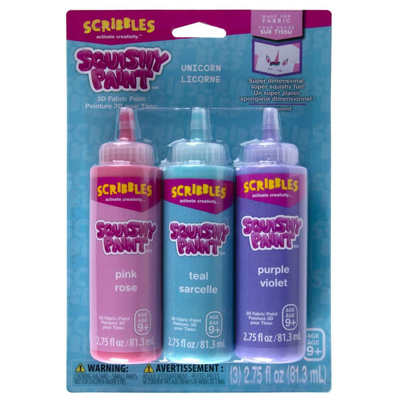 Load image into Gallery viewer, Scribbles • squishy 3d textielverf 81,3ml unicorn 3stuks
