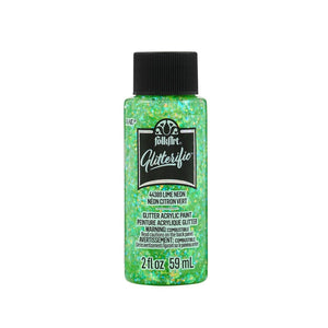 Folkart • glitterific acrylic paint neon lime 59ml
