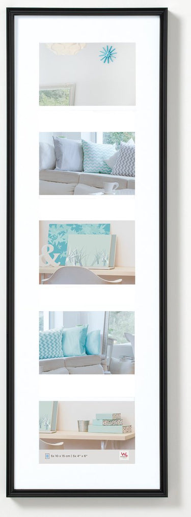 Walther new lifestyle - kunststof lijst - fotoformaat 5 x 10x15 cm - zwart