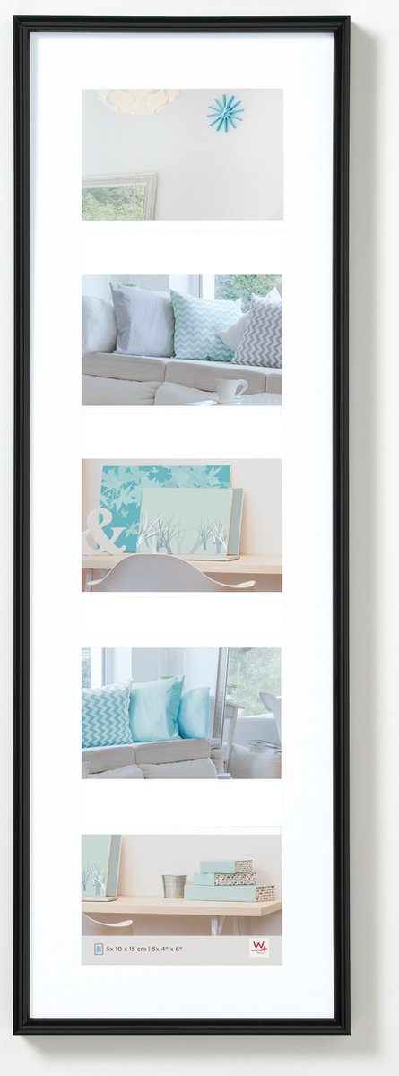 Walther new lifestyle - kunststof lijst - fotoformaat 5 x 10x15 cm - zwart