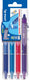 Pilot intrekbare roller frixion ball clicker 2 go | medium punt | 0 | 7 mm | blister met 4 stuks