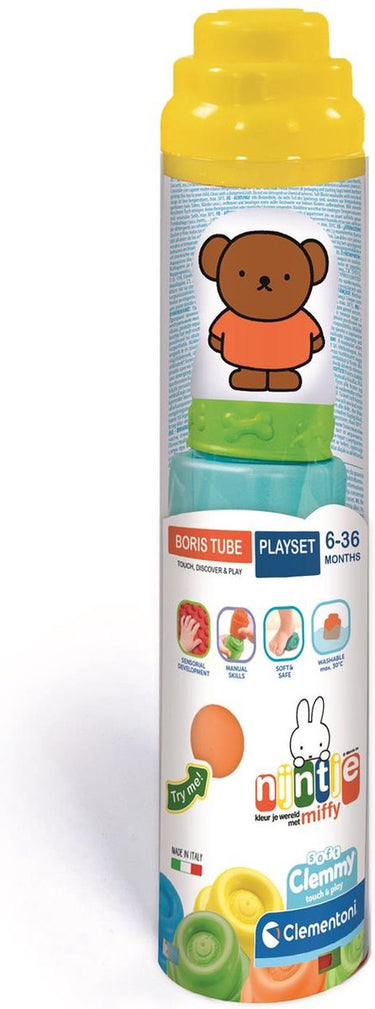 Clementoni baby - nijntje boris clemmy soft blokken in koker, 5dlg.