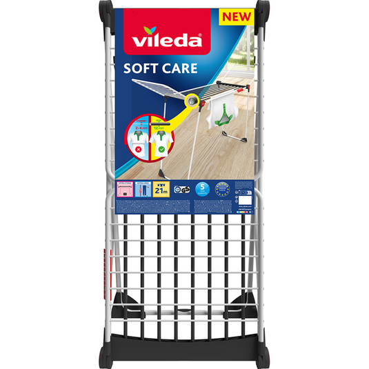 Vileda soft care droogrek - tafel droogrek - 21 m drooglengte - hoge vleugels - xxl waslijnen