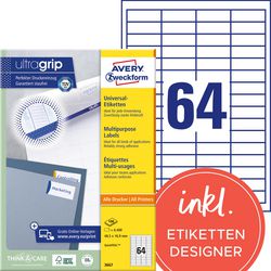 Avery universele etiketten zweckform 3667 wit 6.400 stuks