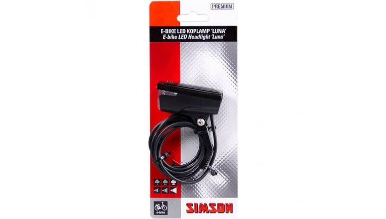 Load image into Gallery viewer, koplamp Luna e-bike led 6 cm voorvork 25 lux zwart
