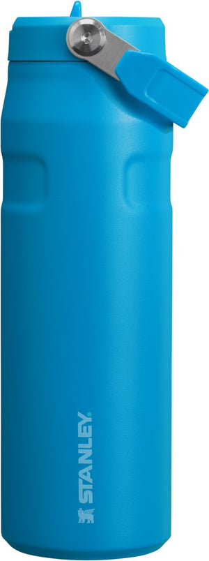Stanley flip straw 2.0 waterfles met rietje 0.7l - 10 uur koud - 2 dagen koud met ijs - roestvrijstalen drinkfles - bpa vrij - lekvrij - vaatwasserbestendig - azure