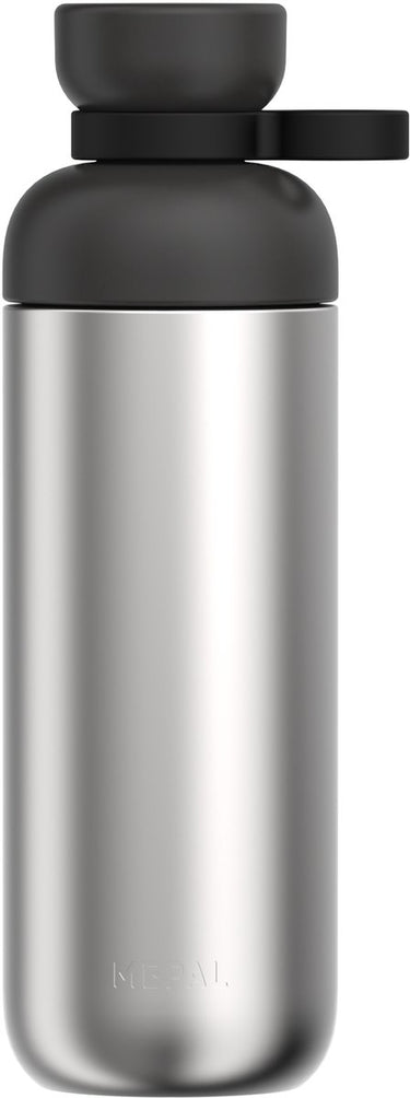 Mepal waterfles roestvrij staal vita - 700 ml - 2 openingen voor extra drinkgemak - drinkfles rvs - nordic black