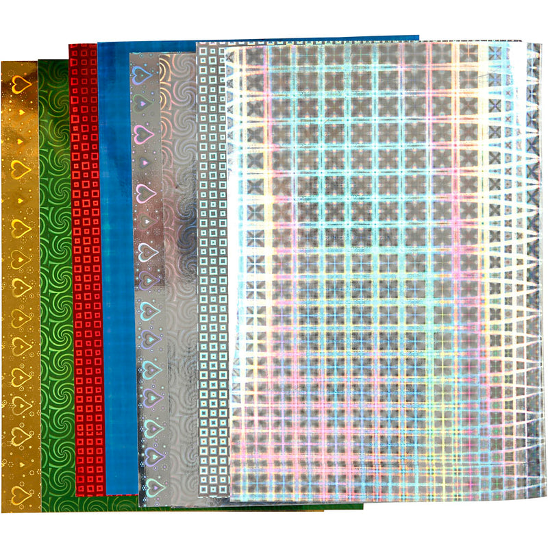Load image into Gallery viewer, Https: www.cchobby.nl holografisch-papier-a4-vel-210x297-mm-120-gr-8-div-vellen-1-doos
