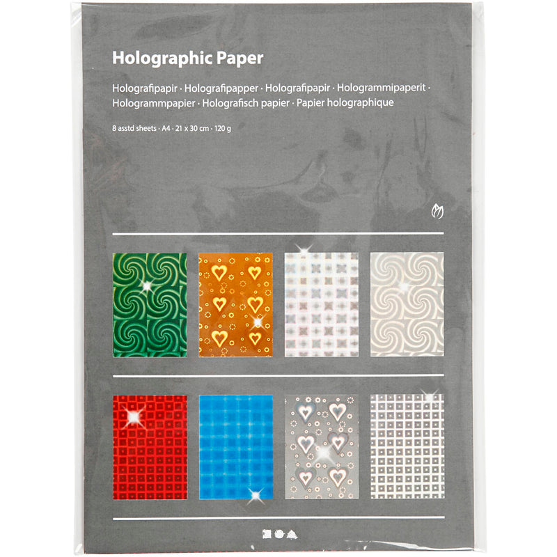 Load image into Gallery viewer, Https: www.cchobby.nl holografisch-papier-a4-vel-210x297-mm-120-gr-80-div-vellen-1-doos
