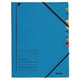 Sorteermap leitz 320g m2 24,5 x 32cm blauw hoekelastiek 7-delig week