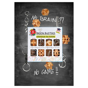 Eureka breinpuzzelset hout en metaal, 8st.