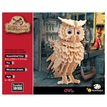 Eureka gepetto's workshop houten bouwpakket 3d - uil