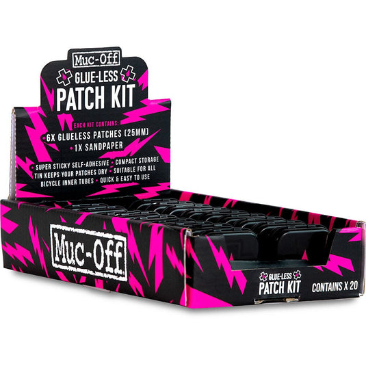Muc-off reparatiedoos glueless puncture repair patches and tin