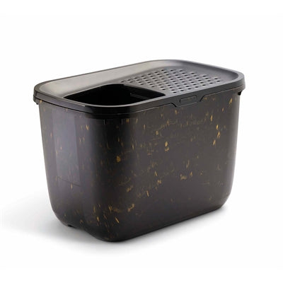 Load image into Gallery viewer, Savic kattenbak hop in marble zwart goud
