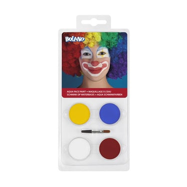 Boland set palet schmink op waterbasis clown (4 potjes en 1 applicator)