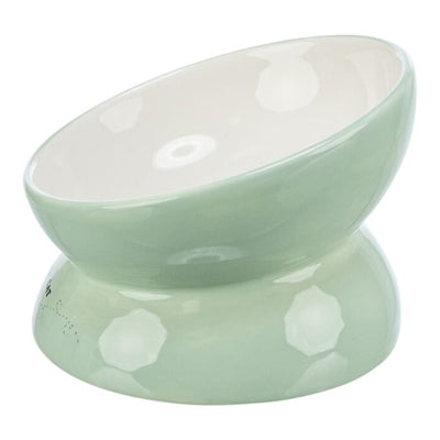 Load image into Gallery viewer, Trixie voerbak drinkbak kat verhoogd keramiek salie wit
