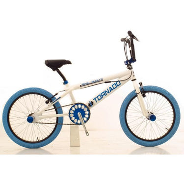 Royal bmx fiets -bugatti tornado freestyle 20 inch - wit met blauwe banden