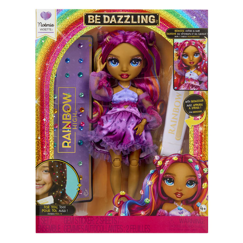 Afbeelding laden in galerijviewer, Rainbow high be dazzling-modepoppen - noémie violette (paars) met bedazzle-tool en glinsterende strass-steentjes
